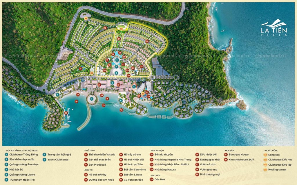 Tổng mặt bằng tiện ích La Tiên Villa